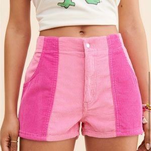 Eliana Colorblock Corduroy Shorts